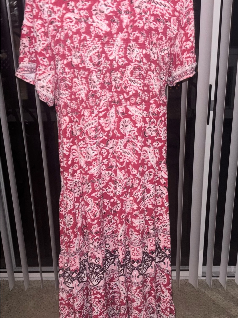 Knox Rose Pink Paisley Tiered Maxi Dress